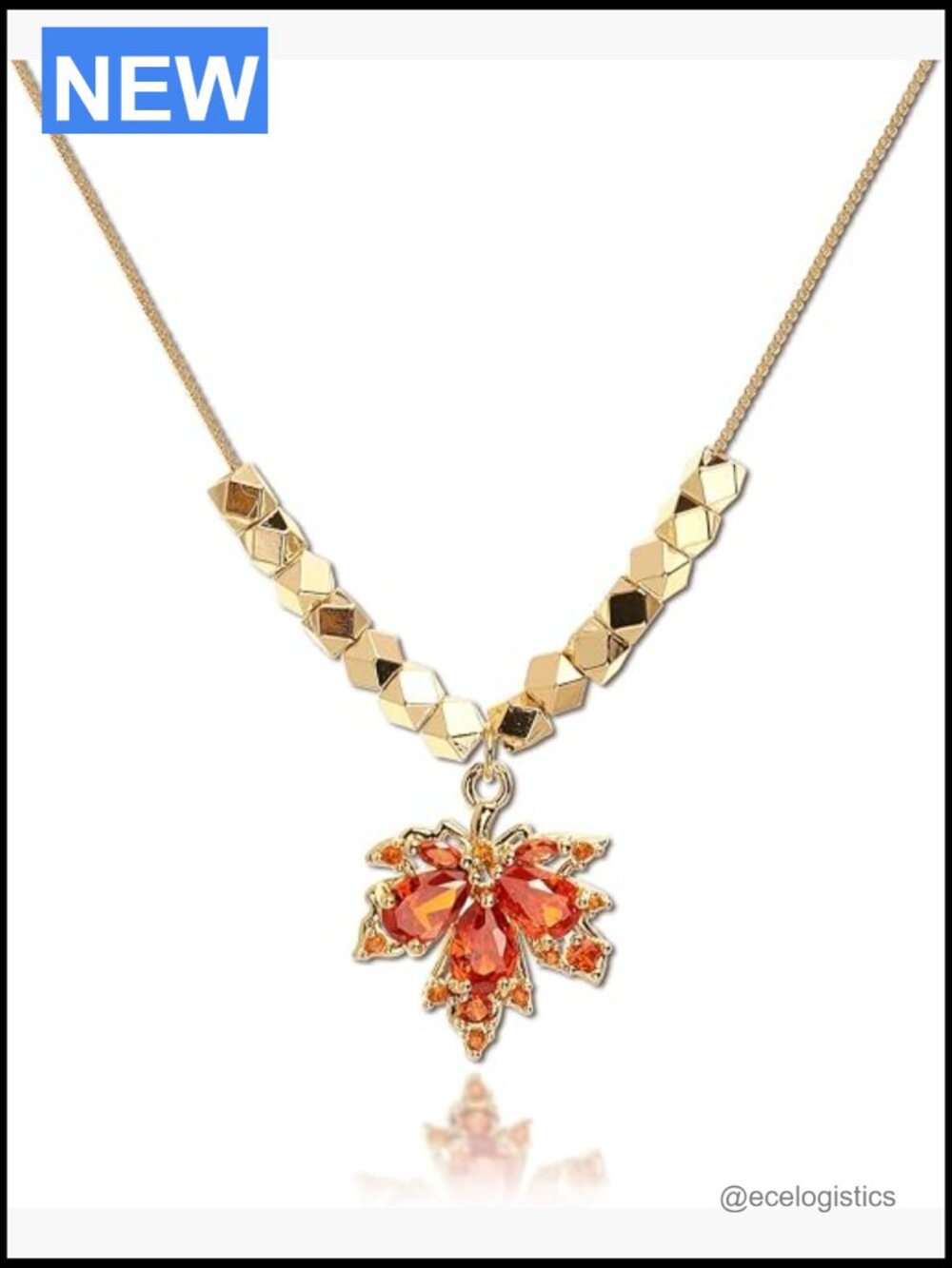 Dainty Chain Pendant Necklace for Women, Cubic Zirconia Rhinestone Choker